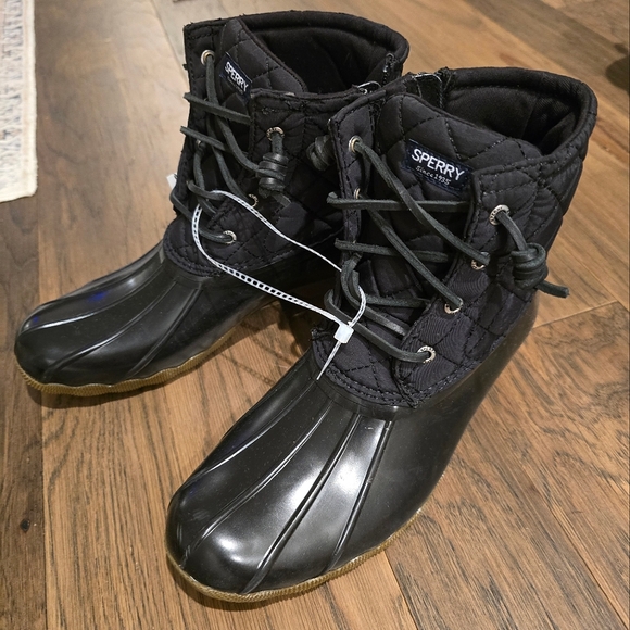🆕 Sperry Topsider Saltwater Kids Nylon Quilt Duck Boots Fall Winter Classic - Picture 2 of 16